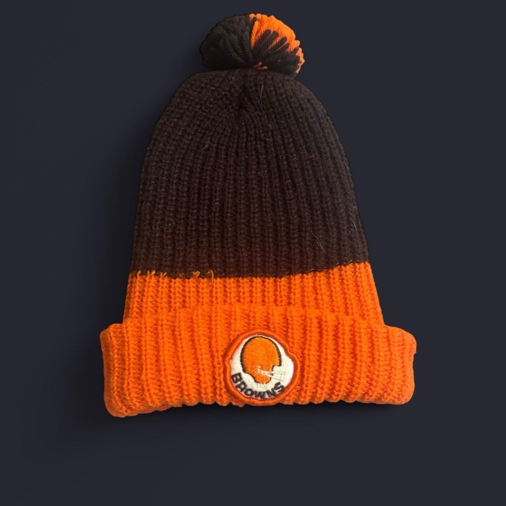 Orange and Brown Knit Beanie Browns Football